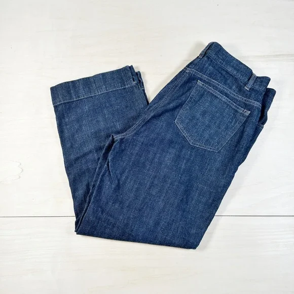 Ann Taylor Jeans Women's 12 Wide Leg Crop 100% Cotton High Rise - Picture 2 of 9